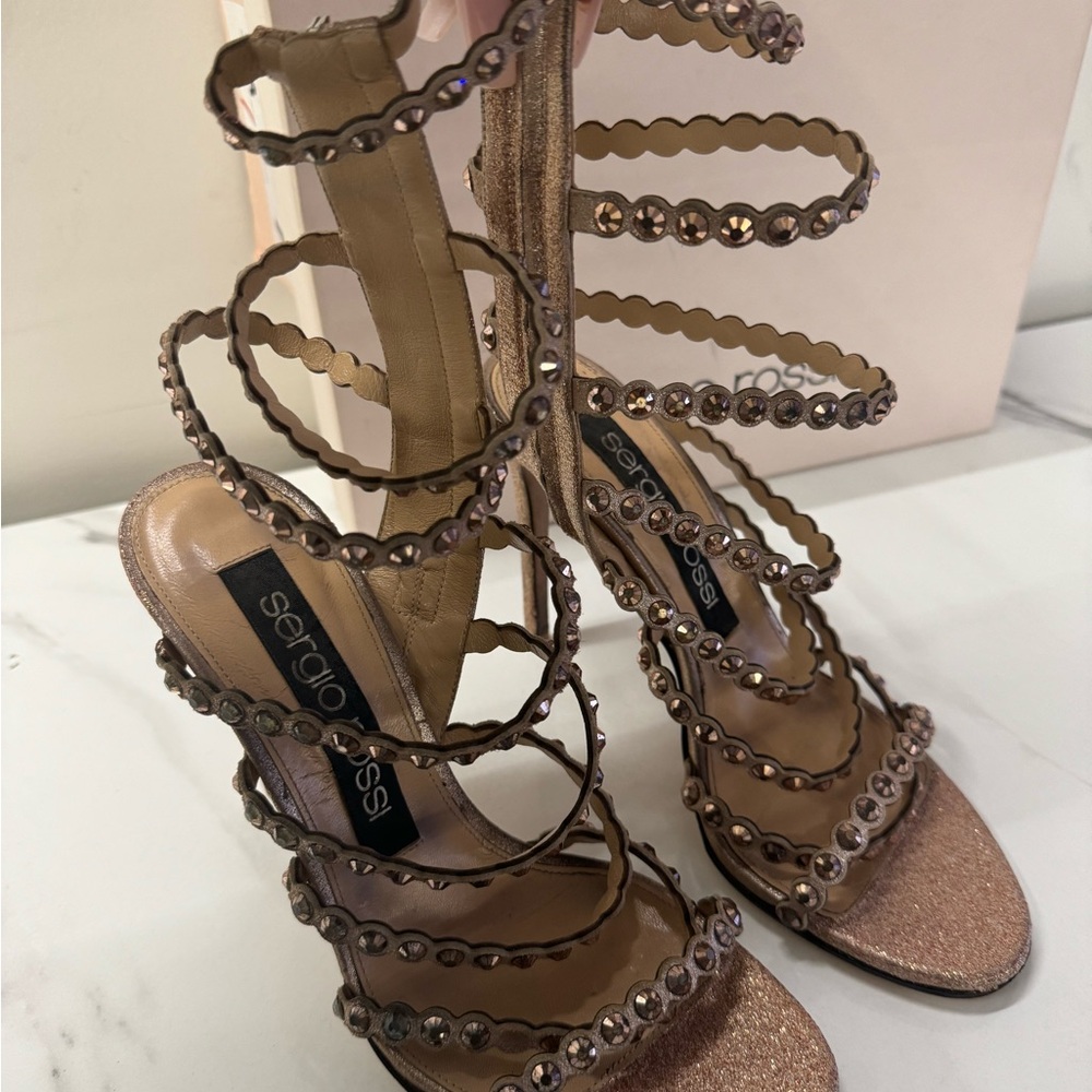 Sergio Rossi Women's Strappy Sandals - Gold